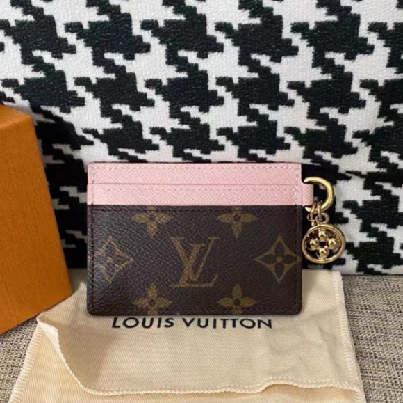 Louis Vuitton Pink and Brown Card Holder - Picture 1 of 7